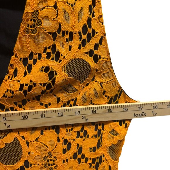 MSGM Womens Orange Lace Sleeveless Dress Made In Italy Size 42 US M - Picture 4 of 7